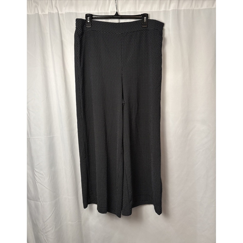 Adrianna Pepell Evening Essentials Sz XL Black White Palazzo Pants Polka Dots